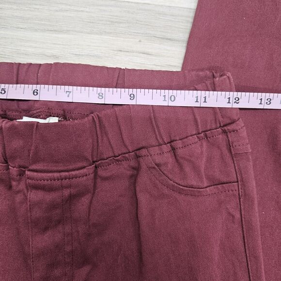 Umgee Womens Maroon Pull On Jeggings Textured Small Zip Ankle - Picture 2 of 9